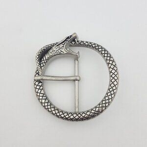 Round Snake Buckle in  Matte Silver Finish